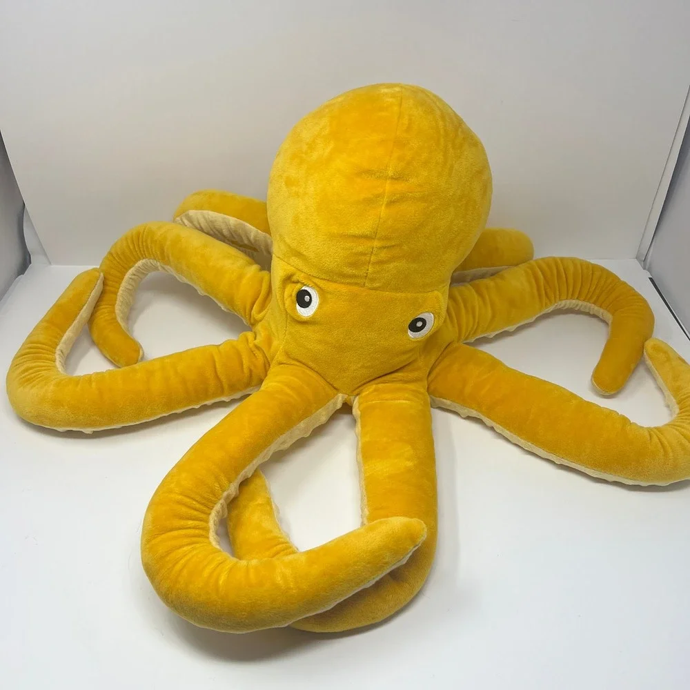 IKEA BLAVINGAD Octopus Plush‎ 20 Inch Yellow Stuffed Animal Soft Stuffed Toy